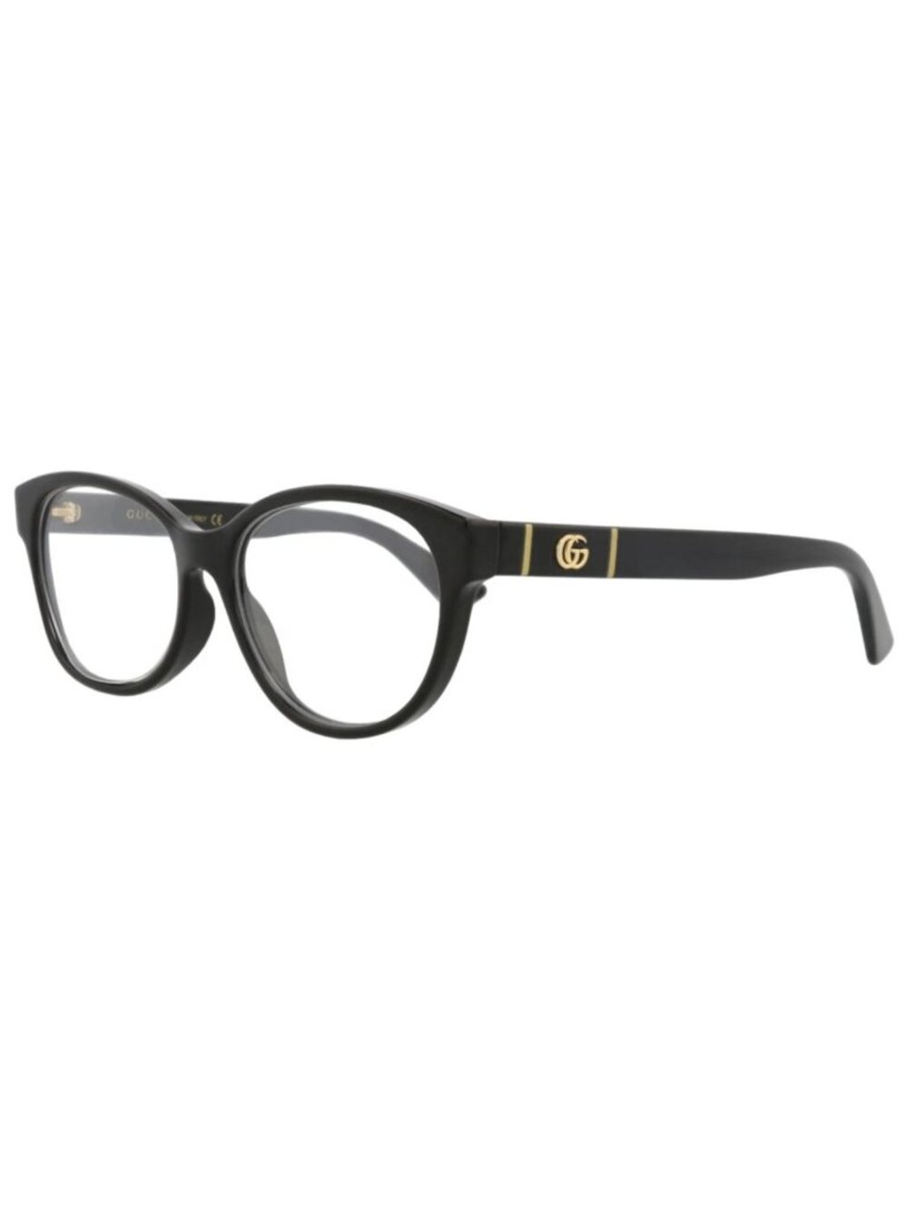 New Gucci Women's Eyeglasses Cat Eye Injection Frame Black Black Transparent